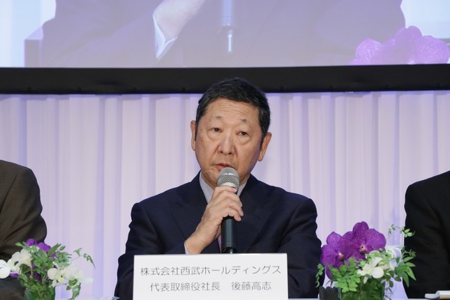 西武ホールディングスの後藤高志社長（2016年9月15日撮影）
