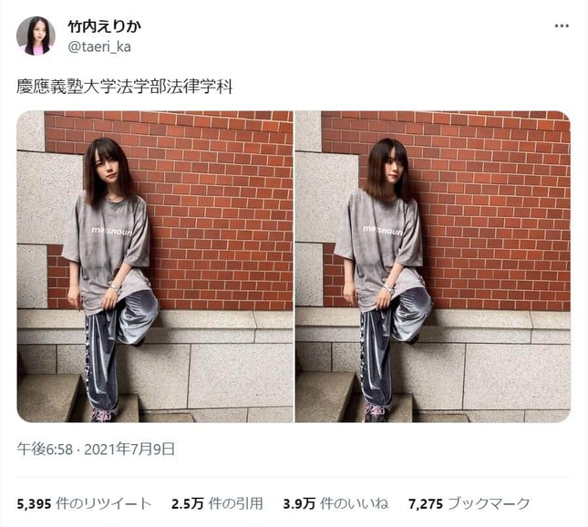 多くのオマージュが生まれる元となった竹内えりかさんのツイート