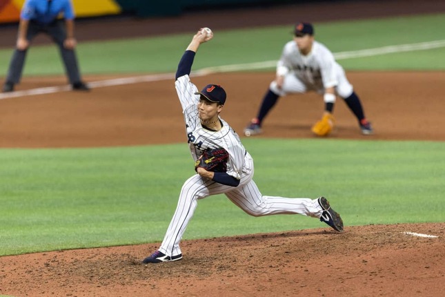 2023年のWBCで活躍した湯浅京己。不調が続きファーム降格が決まった（写真：MEXSPORT/アフロ）