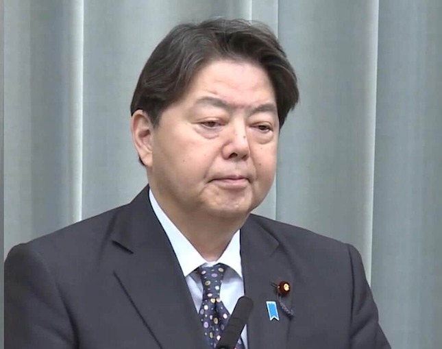 記者会見に臨む林芳正内閣官房長官。「キャプテン翼」連載終了の話題にも言及した（写真は内閣広報室ウェブサイトから）