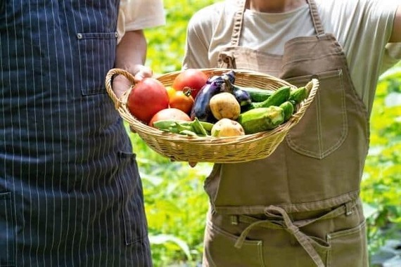 野菜を持つ男女（写真はイメージ）