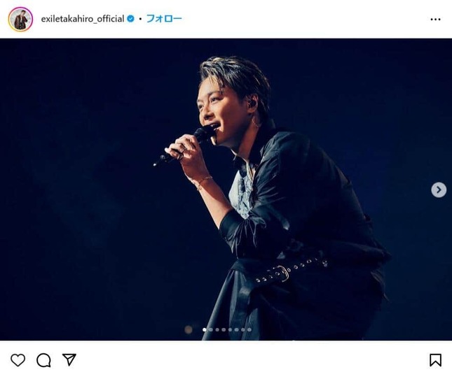 EXILE TAKAHIROさんのインスタグラム（＠exiletakahiro_official）より