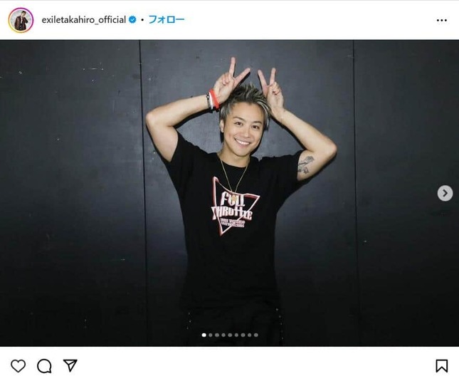 EXILE TAKAHIROさんのインスタグラム（＠exiletakahiro_official）より