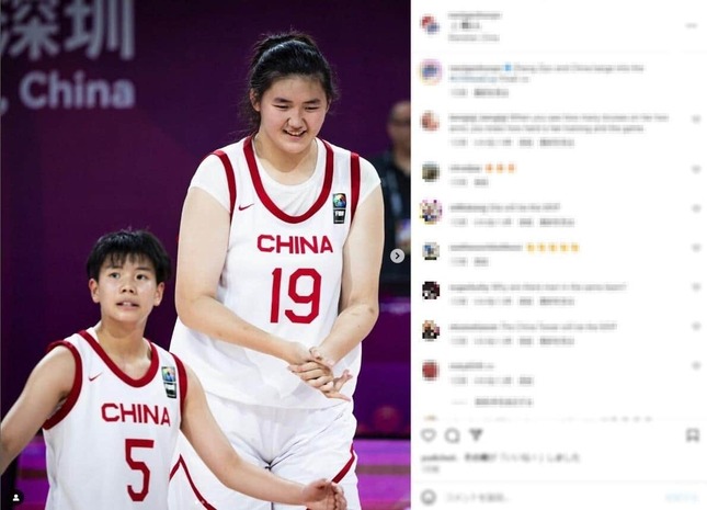 笑顔を見せるチャン（FIBAインスタグラムより）