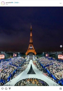 パリ五輪公式インスタグラム（＠paris2024）より