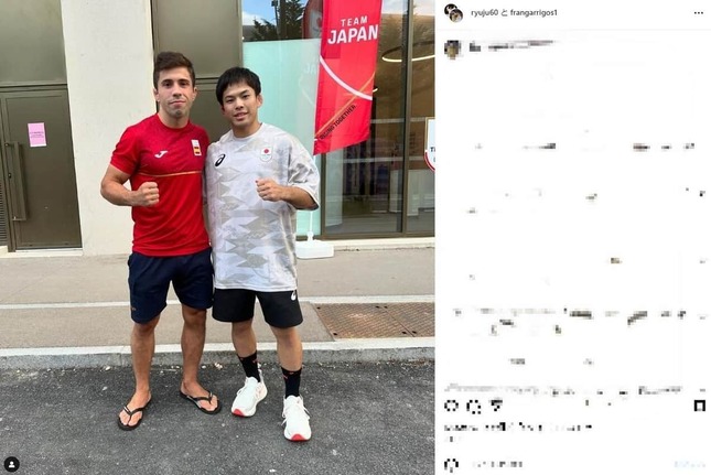 スペイン選手と和解した永山（永山のインスタグラムより）