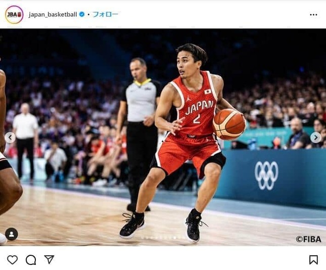 日本バスケットボール協会公式インスタグラム（＠japan_basketball）より
