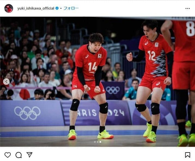 石川祐希選手のインスタグラム（＠yuki_ishikawa_official）より