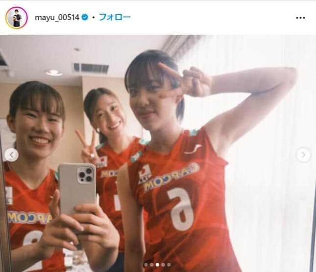 石川真佑選手のインスタグラム（＠mayu_00514）より