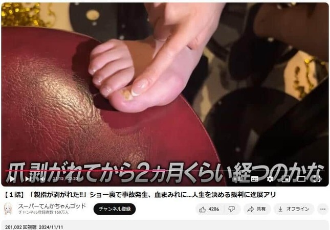 YouTubeチャンネル「スーパーてんかちゃんゴッド」で2024年11月11日に公開された動画より