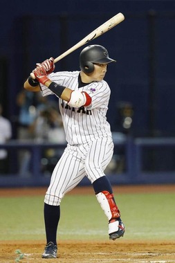 大山悠輔選手。2016年日米大学野球選手権（写真：アフロ）