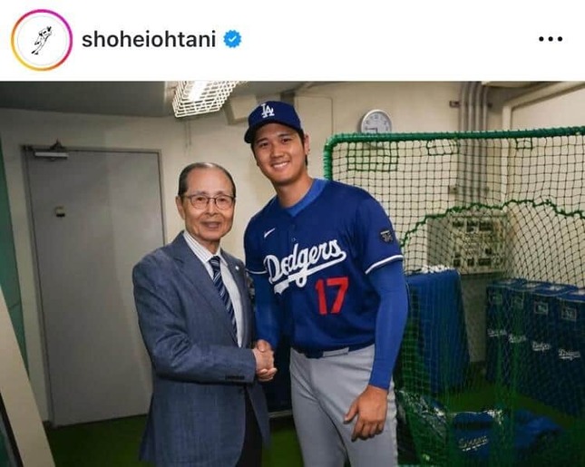 大谷翔平選手のインスタグラム（＠shoheiohtani）より