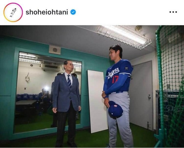 大谷翔平選手のインスタグラム（＠shoheiohtani）より