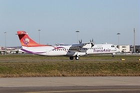 トランスアジア航空のATR72（ATR社ウェブサイトから）。写真はATR72-600型機で、前身のATR72-500型機が墜落した