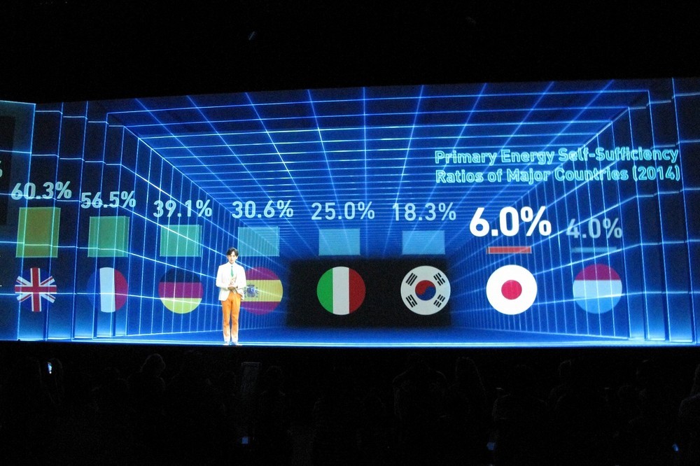 日本館では資源に乏しい日本のエネルギー事情を紹介している