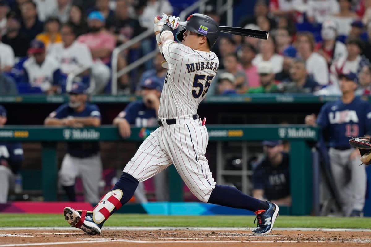 WBC決勝で同点本塁打を放った村上宗隆（写真：AP/アフロ）