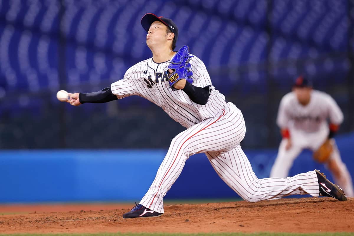 東京五輪出場時の青柳晃洋（写真：西村尚己/アフロスポーツ）