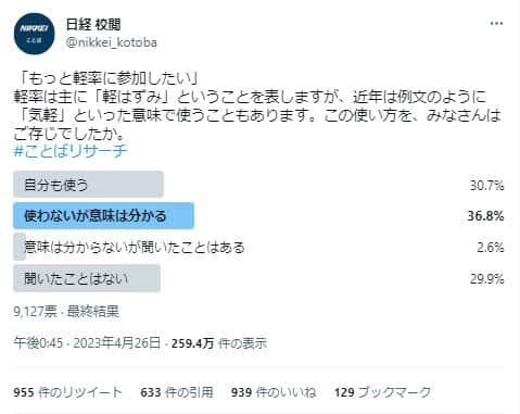 日経　校閲の解説ツイート