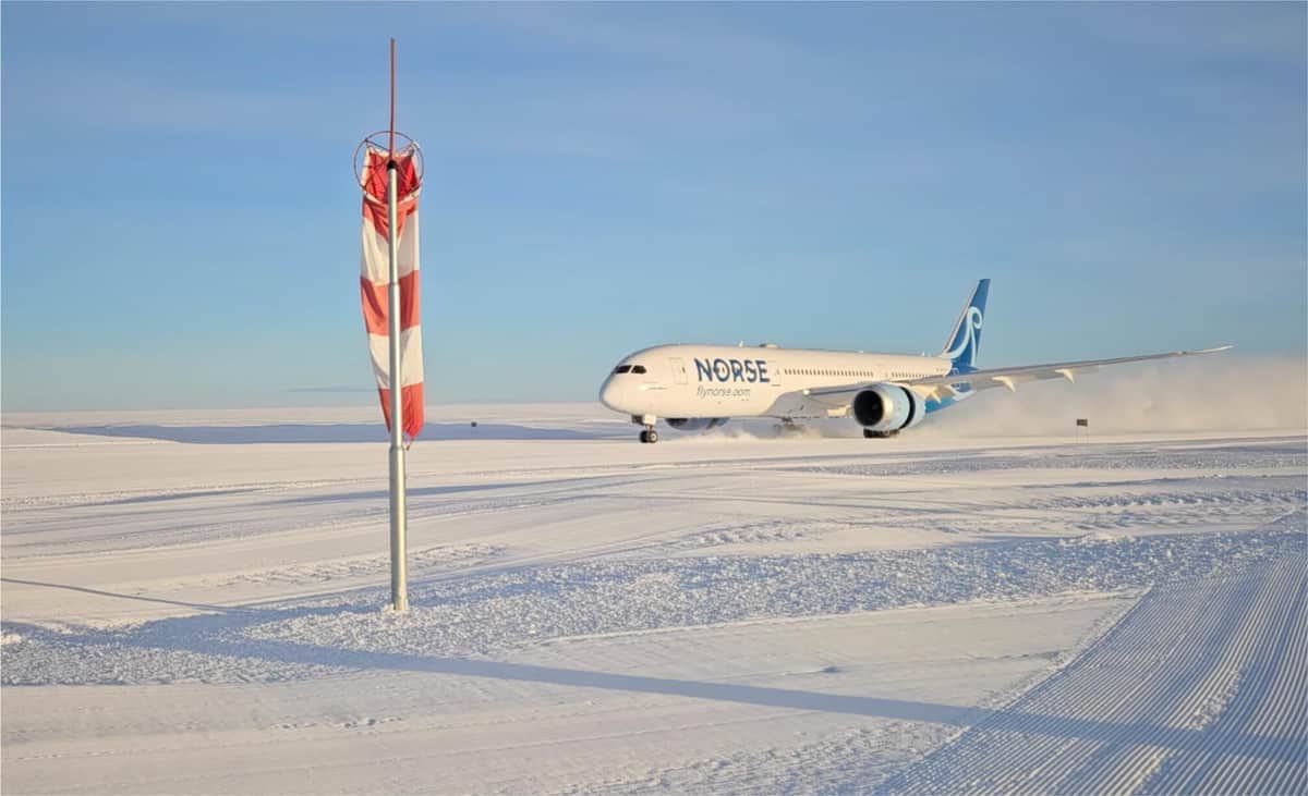 ボーイング787型機が南極に着陸するのは初めてだ（写真はノルウェー極地研究所のウェブサイトから）