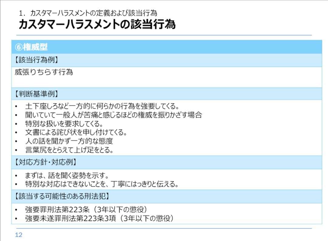 修正済みのカスハラ対策資料