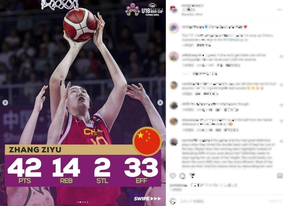 他を圧倒するチャン（FIBAインスタグラムより）