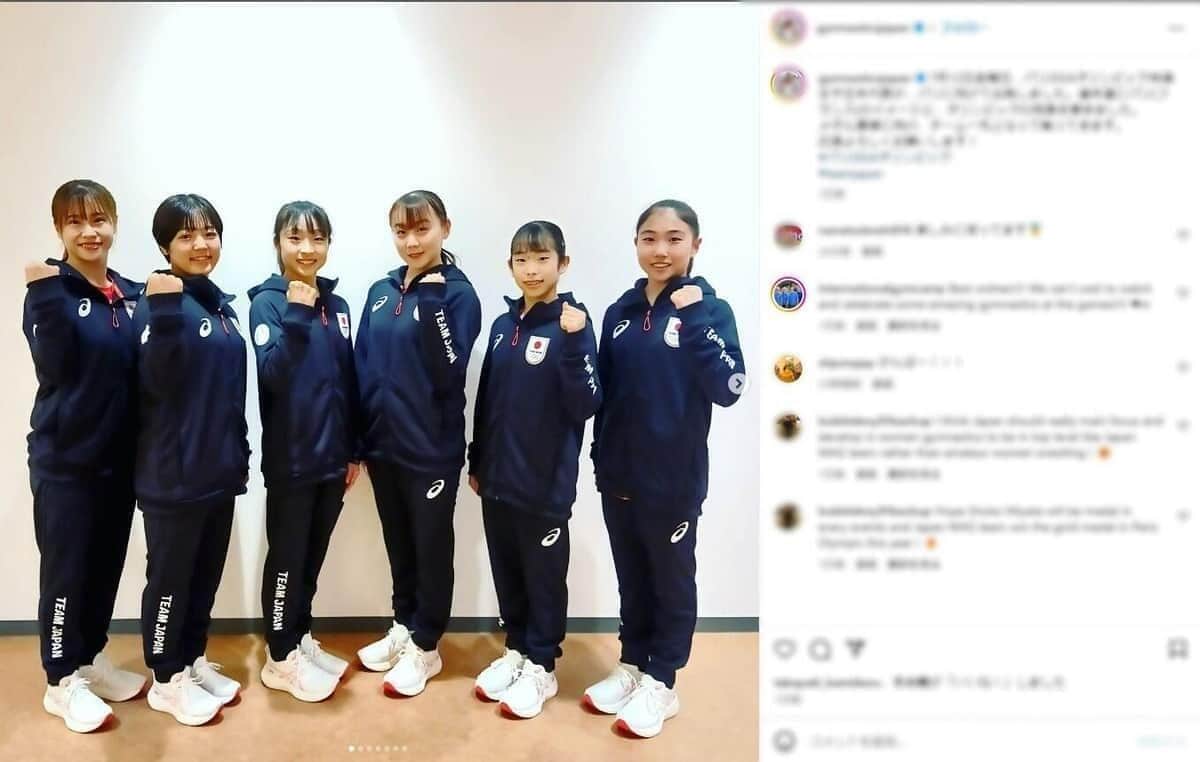 日本代表メンバー（日本体操協会インスタグラムより）