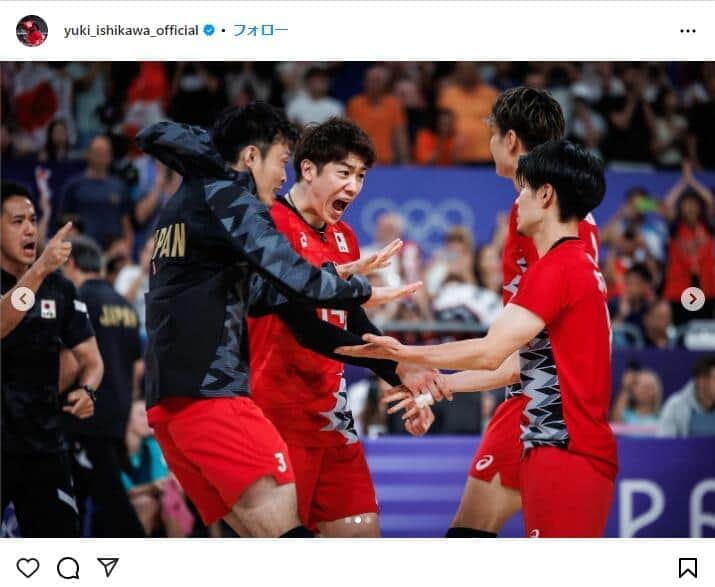 石川祐希選手のインスタグラム（＠yuki_ishikawa_official）より