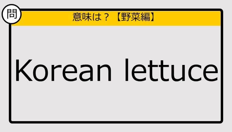 【この英単語の意味は？】Korean lettuce