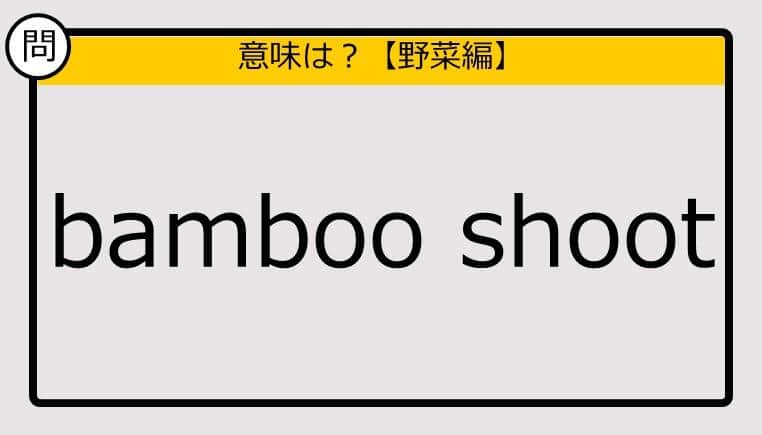 【この英単語の意味は？】bamboo shoot