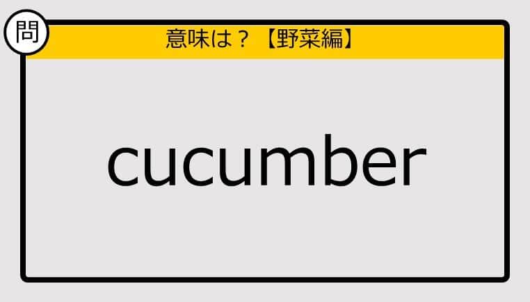 【この英単語の意味は？】cucumber