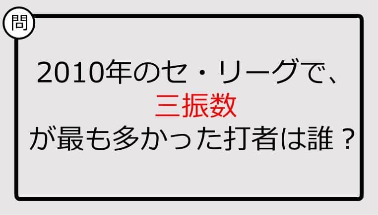 【プロ野球クイズ】2010年のセ・リーグで、三振数が最も多かった打者は誰？