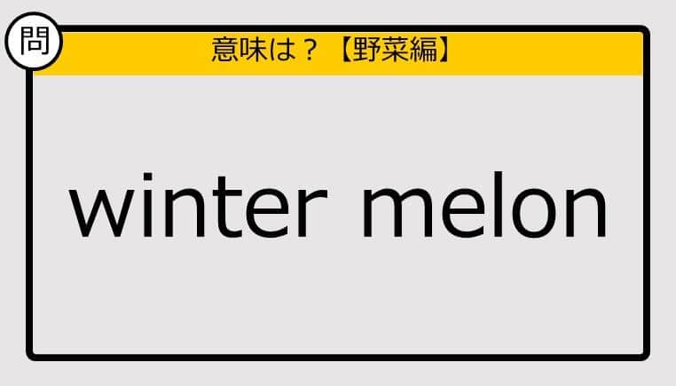 【この英単語の意味は？】winter melon