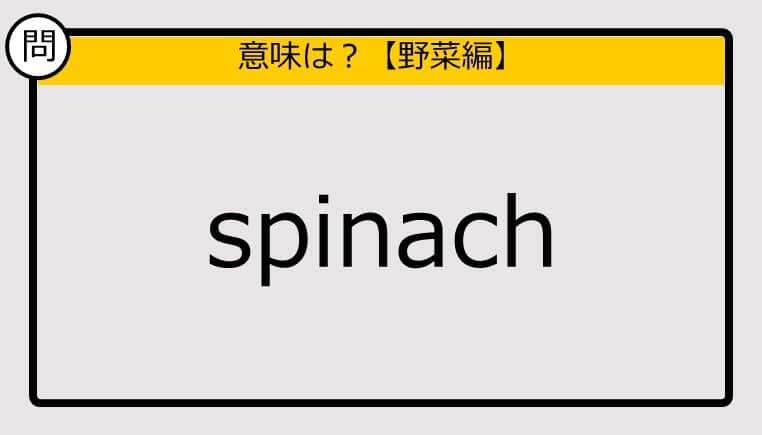 【この英単語の意味は？】spinach