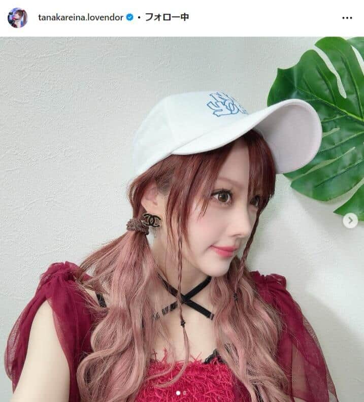 田中れいなさんのインスタグラム（tanakareina.lovendor）より