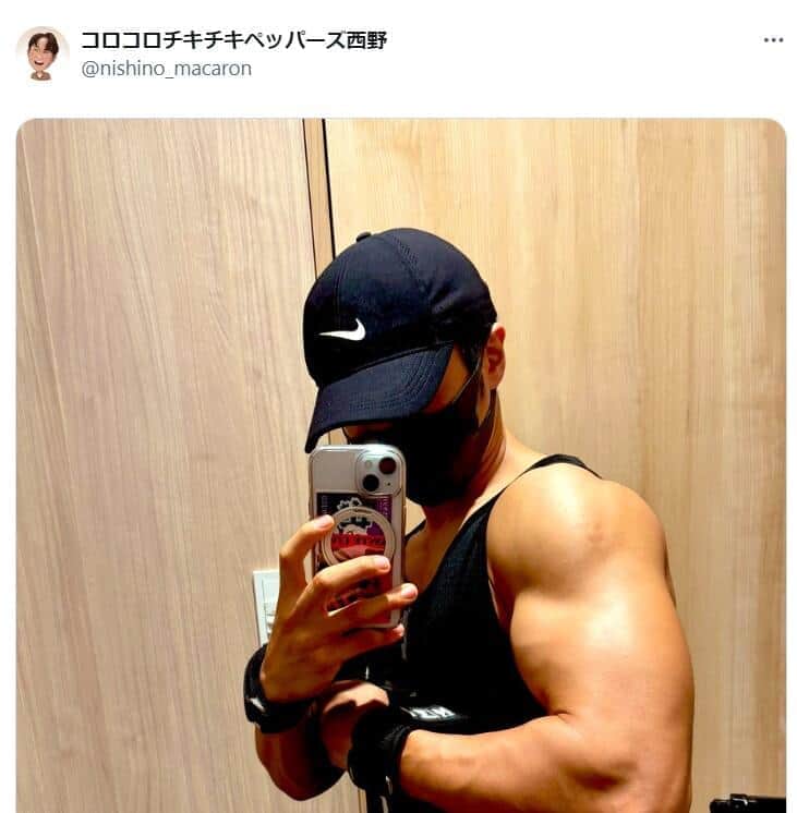 「胸に厚みが出てきてカッコ良い」　コロチキ西野創人、筋トレで仕上がった肉体「ビフォーアフター」