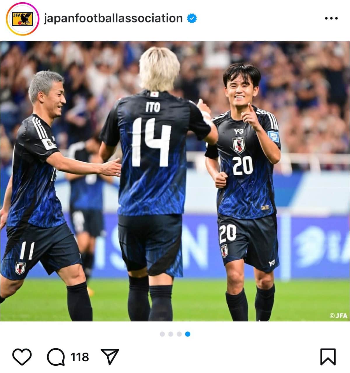 久保選手（日本サッカー協会インスタグラムより）