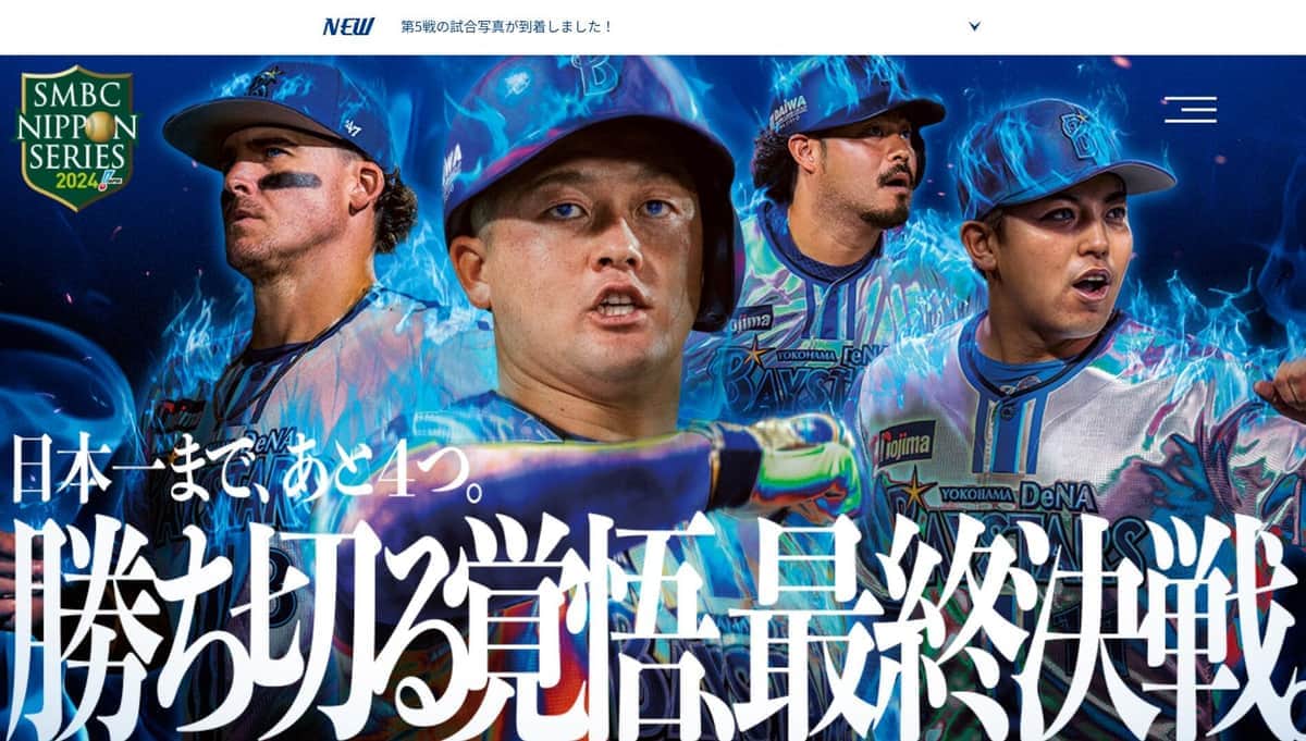 横浜DeNAベイスターズの特設サイトより