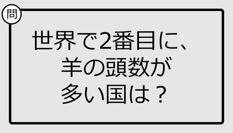 世界で2番目に、羊の頭数が多い国、知ってる？【クイズ】