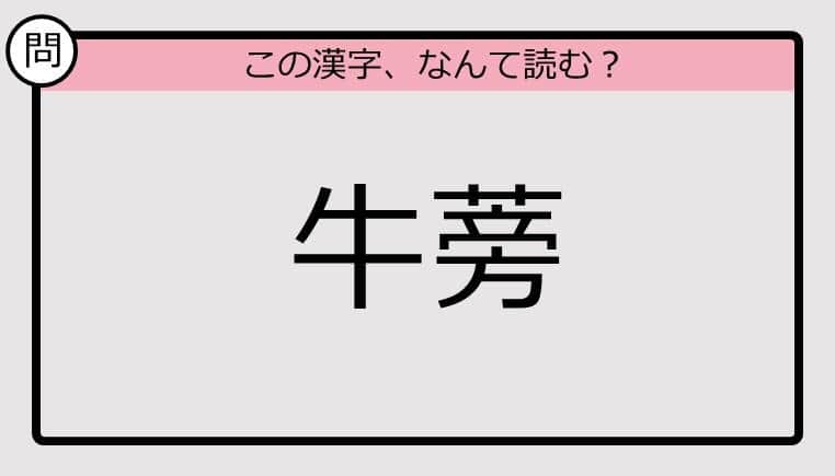 【いきなり漢字テスト】「牛蒡」ってなんて読む？《難読漢字クイズ》