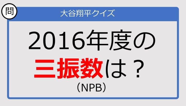 【大谷翔平クイズ】2016年度の三振数は？(NPB)