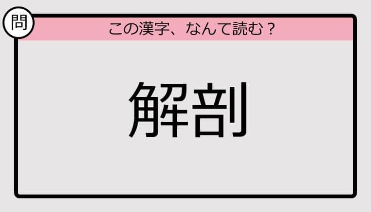 【いきなり漢字テスト】「解剖」ってなんて読む？《難読漢字クイズ》