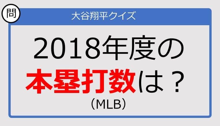 【大谷翔平クイズ】2018年度の本塁打数は？（MLB）