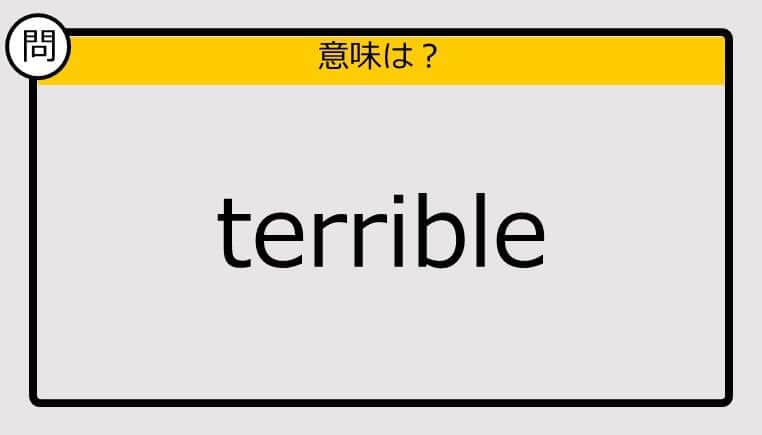 【大人の英語テスト】terrible《この単語の意味は？》