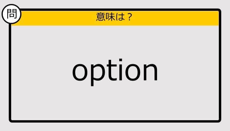 【大人の英語テスト】option《この単語の意味は？》