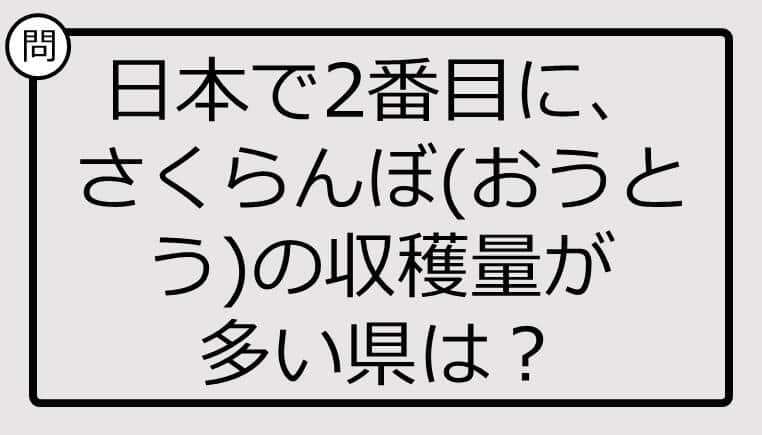 知ってる？日本で2番目に、さくらんぼ(おうとう)の収穫量が多い県は...【雑学クイズ】