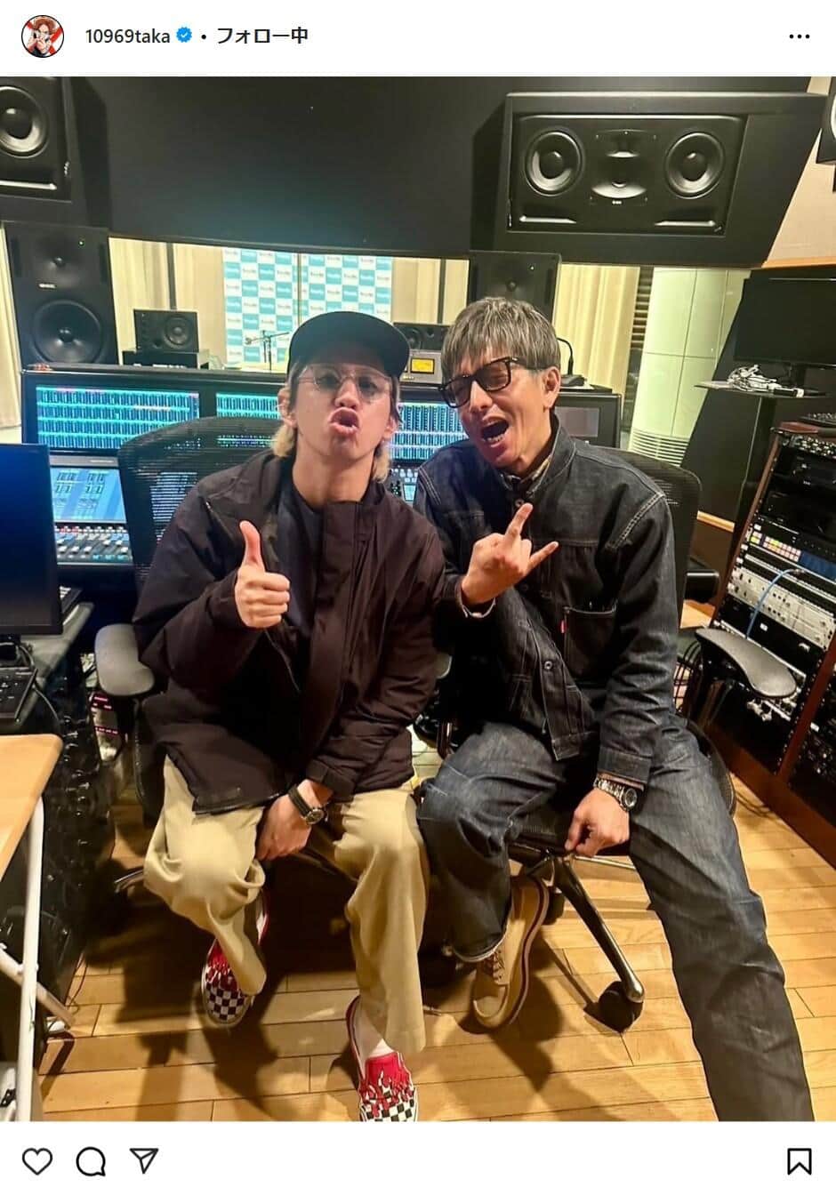 「ONE OK ROCK」Takaさんのインスタグラムより（10969taka）