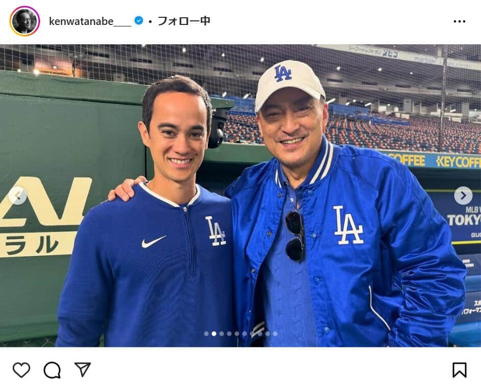 渡辺謙さんのインスタグラムより（kenwatanabe____）