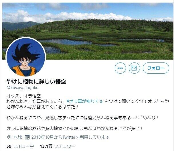 こいつはオラだ 人気ツイッタラー やけに植物に詳しい悟空 突然の中の人カミングアウト 著書出版も明らかに J Cast ニュース 全文表示