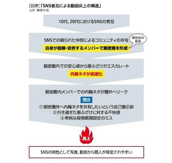 図表 SNSの普及による動画炎上の構造（出典：ニッセイ基礎研究所）