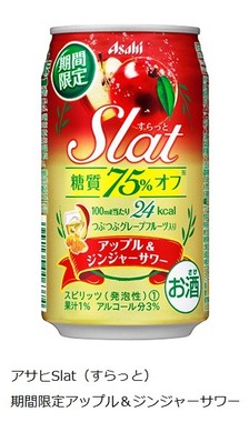 アサヒSlat（すらっと）期間限定アップル＆ジンジャーサワー